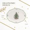 imageSpode Christmas Tree Sculpted Octagonal Platter  14Inch Holiday Serving Platter for Meats Cheeses and Desserts  Dishwasher and Microwave Safe Christmas Dinnerware with Iconic Tree DesignChristmas Tree Oval Platter