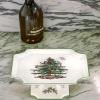 imageSpode Christmas Tree Sculpted Octagonal Platter  14Inch Holiday Serving Platter for Meats Cheeses and Desserts  Dishwasher and Microwave Safe Christmas Dinnerware with Iconic Tree DesignChristmas Tree Footed Square Cake Plate