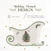 imageSpode Christmas Tree Sculpted Octagonal Platter  14Inch Holiday Serving Platter for Meats Cheeses and Desserts  Dishwasher and Microwave Safe Christmas Dinnerware with Iconic Tree DesignChristmas Tree Embossed Sleigh Platter