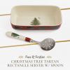 imageSpode Christmas Tree Tartan Cranberry Sauce Serving Dish with Slotted Spoon 8quotx 425quot  Rectangular Holiday Server with Plaid Border  Dishwasher Microwave Freezer Safe Serveware for Entertaining