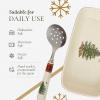 imageSpode Christmas Tree Tartan Cranberry Sauce Serving Dish with Slotted Spoon 8quotx 425quot  Rectangular Holiday Server with Plaid Border  Dishwasher Microwave Freezer Safe Serveware for Entertaining