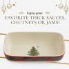 imageSpode Christmas Tree Tartan Cranberry Sauce Serving Dish with Slotted Spoon 8quotx 425quot  Rectangular Holiday Server with Plaid Border  Dishwasher Microwave Freezer Safe Serveware for Entertaining
