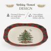 imageSpode Christmas Tree Tartan Rectangular Platter  14Inch Holiday Serving Platter for Christmas Entertaining  Traditional Tartan Plaid Design with Iconic Tree Motif  Microwave and Dishwasher Safe