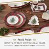 imageSpode Christmas Tree Tartan Salad Plate  775Inch Earthenware Plate Holiday Tableware for Serving Salads Appetizers Desserts  Dishwasher and Microwave Safe Festive Christmas Dinnerware