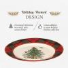 imageSpode Christmas Tree Tartan Salad Plate  775Inch Earthenware Plate Holiday Tableware for Serving Salads Appetizers Desserts  Dishwasher and Microwave Safe Festive Christmas Dinnerware