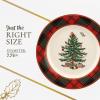 imageSpode Christmas Tree Tartan Salad Plate  775Inch Earthenware Plate Holiday Tableware for Serving Salads Appetizers Desserts  Dishwasher and Microwave Safe Festive Christmas Dinnerware