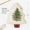 imageSpode Christmas Tree Tartan Spoon Rest 7Inch TreeShaped Holiday Utensil Holder Festive Porcelain Spatula and Ladle Rest Christmas Kitchen Counter Dcor Dishwasher ampamp Microwave  Hostess Gift