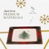 imageSpode Christmas Tree Tartan Square Platter  10Inch Holiday Serving Platter for Christmas Entertaining  Traditional Tartan Plaid Design with Iconic Tree Motif  Microwave and Dishwasher Safe
