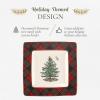 imageSpode Christmas Tree Tartan Square Platter  10Inch Holiday Serving Platter for Christmas Entertaining  Traditional Tartan Plaid Design with Iconic Tree Motif  Microwave and Dishwasher Safe