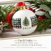 imageSpode Exclusive Holiday Collection Tree Bauble Ornament  Porcelain Christmas Tree Decoration ampamp Centerpiece Red Ribbon ampamp BlackWhite Check Wrap  Festive Keepsake for Gifting ampamp DisplayRound 2024