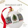 imageSpode Exclusive Holiday Collection Tree Bauble Ornament  Porcelain Christmas Tree Decoration ampamp Centerpiece Red Ribbon ampamp BlackWhite Check Wrap  Festive Keepsake for Gifting ampamp DisplayRound 2024