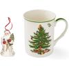 imageSpode Christmas Tree Collection 11oz Ceramic Mug ampamp 3quot Santa Ornament Set  Holiday Coffee or Tea Mug ampamp Decorative Hanging Ornament  Festive Porcelain Holiday Dcor Gift SetMug Gift Set