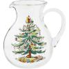 imageSpode Christmas Tree Glass Pitcher with Handle 96oz Festive Holiday Serveware Beverage Jug