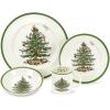 imageSpode Christmas Tree Individual Fruit Bowl  7 Inch Porcelain Oatmeal Salad Soup Cereal Breakfast Dessert Bowl  Durable Stackable Microwave ampamp Dishwasher Safe  Decorative Holiday Design4Piece Dinnerware Place Setting