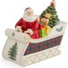 imageSpode Christmas Tree Santa in Sleigh Cookie Jar  1325quot Dolomite Holiday Candy Container With Lid  Festive Kitchen Counter Decor Seasonal Treat Jar Gift