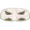 imageSpode Christmas Tree Sculpted Octagonal Platter  14Inch Holiday Serving Platter for Meats Cheeses and Desserts  Dishwasher and Microwave Safe Christmas Dinnerware with Iconic Tree DesignChristmas Tree Sculpted 4 Section Tray