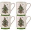 imageSpode Christmas Tree Stackable Mugs Set of 4  Festive 12oz Holiday Coffee Cups for Tea Hot Cocoa  Fine Earthenware SpaceSaving Design Dishwasher ampamp Microwave Safe  Holiday Drinkware