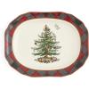 imageSpode Christmas Tree Tartan Rectangular Platter  14Inch Holiday Serving Platter for Christmas Entertaining  Traditional Tartan Plaid Design with Iconic Tree Motif  Microwave and Dishwasher Safe