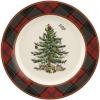 imageSpode Christmas Tree Tartan Salad Plate  775Inch Earthenware Plate Holiday Tableware for Serving Salads Appetizers Desserts  Dishwasher and Microwave Safe Festive Christmas Dinnerware
