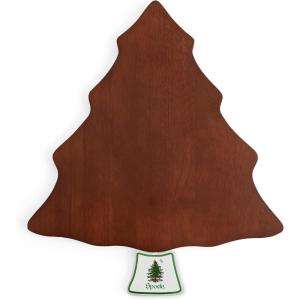 imageSpode Christmas Tree Cheese Board ampamp Spreader Set 2Piece  13quot Acacia Wood Cheese Serving Board with Ceramic Handled Spreader  Festive Serveware for Holiday Entertaining Charcuterie Appetizers