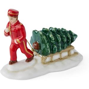 imageSpode Christmas Tree Miniature Christmas Village Figural Decoration LED Lighted Christmas Village Set Ceramic Holiday Decor  Dolomite Christmas Collectible for Indoor Display ChurchBell Hop