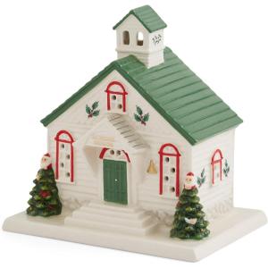 imageSpode Christmas Tree Miniature Christmas Village Figural Decoration LED Lighted Christmas Village Set Ceramic Holiday Decor  Dolomite Christmas Collectible for Indoor Display ChurchSchool House