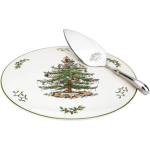 imageSpode Christmas Tree Sculpted Octagonal Platter  14Inch Holiday Serving Platter for Meats Cheeses and Desserts  Dishwasher and Microwave Safe Christmas Dinnerware with Iconic Tree DesignClassic