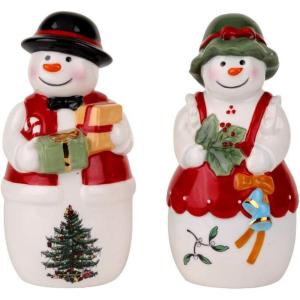 imageSpode Christmas Tree Tree and Gifta Salt and Pepper Shaker Set 2Piece Holiday Kitchen ampamp Table Dcor  Festive Home Accent Christmas GiftStocking Stuffer for Collectors ampamp Holiday EnthusiastsChristmas Tree Mr  Mrs Snowman Salt  Pepper Set