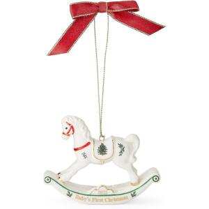 imageSpode Exclusive Holiday Collection Tree Bauble Ornament  Porcelain Christmas Tree Decoration ampamp Centerpiece Red Ribbon ampamp BlackWhite Check Wrap  Festive Keepsake for Gifting ampamp DisplayHorse 2025