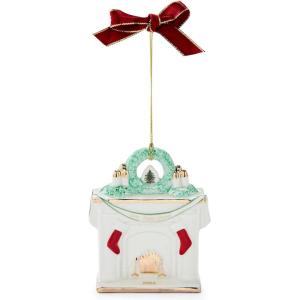 imageSpode Exclusive Holiday Collection Tree Bauble Ornament  Porcelain Christmas Tree Decoration ampamp Centerpiece Red Ribbon ampamp BlackWhite Check Wrap  Festive Keepsake for Gifting ampamp DisplayFireplace 2024