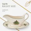 imagePortmeirion Christmas Tree 9 Oz Gravy Boat ampamp Stand  Festive Porcelain Sauce Boat with Tray for Holiday Gatherings Holiday Serveware for Gravy Sauces Syrups  Microwave Dishwasher Oven Safe