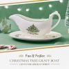 imagePortmeirion Christmas Tree 9 Oz Gravy Boat ampamp Stand  Festive Porcelain Sauce Boat with Tray for Holiday Gatherings Holiday Serveware for Gravy Sauces Syrups  Microwave Dishwasher Oven Safe