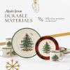imageSpode Christmas Tree 16Piece Tartan Dinnerware Set Service for 4  Festive Holiday Tableware Collection with Plates Bowls Mugs  Porcelain Christmas Dinnerware  Microwave ampamp Dishwasher Safe