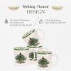 imageSpode Christmas Tree 16Piece Tartan Dinnerware Set Service for 4  Festive Holiday Tableware Collection with Plates Bowls Mugs  Porcelain Christmas Dinnerware  Microwave ampamp Dishwasher Safe