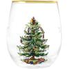 imageSpode Christmas Tree 19oz Stemless Wine Glasses Set of 4  VintageInspired Holiday Drinkware with Cozy Seasonal Charm Ideal for Mulled Wine at Festive Gatherings and Holiday Entertaining