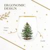 imageSpode Christmas Tree 19oz Stemless Wine Glasses Set of 4  VintageInspired Holiday Drinkware with Cozy Seasonal Charm Ideal for Mulled Wine at Festive Gatherings and Holiday Entertaining