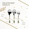 imageSpode Christmas Tree 3Piece Stainless Steel Cutlery Set  Porcelain Handle Flatware with Meat Fork Serving Spoon and Slotted Spoon  Holiday Silverware for Christmas Dinners ampamp Seasonal Gatherings