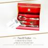 imageSpode Christmas Tree 3Piece Stainless Steel Cutlery Set  Porcelain Handle Flatware with Meat Fork Serving Spoon and Slotted Spoon  Holiday Silverware for Christmas Dinners ampamp Seasonal Gatherings