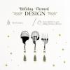 imageSpode Christmas Tree 3Piece Stainless Steel Cutlery Set  Porcelain Handle Flatware with Meat Fork Serving Spoon and Slotted Spoon  Holiday Silverware for Christmas Dinners ampamp Seasonal Gatherings
