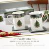 imageSpode Christmas Tree 5Piece Mug ampamp Tin Set  Fine China Mugs ampamp Cork Coasters Holiday Beverage Essentials Festive Gift for Collectors  For Christmas Coffee Cocoa Tabletop DisplayCheckered