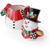 imageSpode Christmas Tree Black ampamp White Snowman Cookie Jar  13Inch Ceramic Candy Storage Jar with Lid  Decorative Christmas Cookie Container for Holiday Kitchen Counter Displays Treats and Gifts