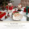 imageSpode Christmas Tree Black and White Santa Cookie Plate  12Inch Holiday Serving Platter for Christmas Eve Holiday Dinners Parties  Festive Christmas Dinnerware with Holly ampamp Ornament Accents