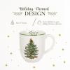 imageSpode Christmas Tree Cafe Mug  14 Oz Ceramic Holiday Coffee Mugs for Tea Hot Chocolate Lattes  Festive Design with Santa and Christmas Tree Motif  Microwave ampamp Dishwasher Safe