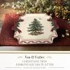 imageSpode Christmas Tree Candy Bowl  75Inch Earthenware Bowl for Candy Nuts Potpourri Holiday Decor  FoodSafe Decorative Design with Santa and Tree Motif  Christmas Gift Festive Tabletop AccentChristmas Tree Ribbons Square Platter