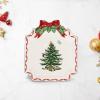 imageSpode Christmas Tree Candy Bowl  75Inch Earthenware Bowl for Candy Nuts Potpourri Holiday Decor  FoodSafe Decorative Design with Santa and Tree Motif  Christmas Gift Festive Tabletop AccentChristmas Tree Ribbons Canape Plate
