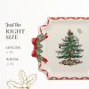 imageSpode Christmas Tree Candy Bowl  75Inch Earthenware Bowl for Candy Nuts Potpourri Holiday Decor  FoodSafe Decorative Design with Santa and Tree Motif  Christmas Gift Festive Tabletop AccentChristmas Tree Ribbons Square Platter