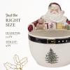 imageSpode Christmas Tree Candy Bowl  75Inch Earthenware Bowl for Candy Nuts Potpourri Holiday Decor  FoodSafe Decorative Design with Santa and Tree Motif  Christmas Gift Festive Tabletop AccentChristmas Tree Santa Nut Bowl