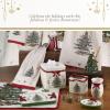 imageSpode Christmas Tree Candy Bowl  75Inch Earthenware Bowl for Candy Nuts Potpourri Holiday Decor  FoodSafe Decorative Design with Santa and Tree Motif  Christmas Gift Festive Tabletop AccentChristmas Tree Ribbons Square Platter