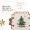 imageSpode Christmas Tree Candy Bowl  75Inch Earthenware Bowl for Candy Nuts Potpourri Holiday Decor  FoodSafe Decorative Design with Santa and Tree Motif  Christmas Gift Festive Tabletop AccentChristmas Tree Ribbons Square Platter