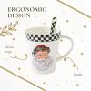 imageSpode Christmas Tree Collection Mug and Spoon Set 14Ounce Made of Porcelain Mugs for Coffee Milk Tea and Hot Cocoa Dishwasher and Microwave Safe Black and White 1798038Black and White